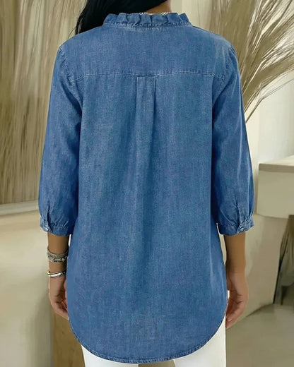 Bente | Bluse med flæser til kvinder