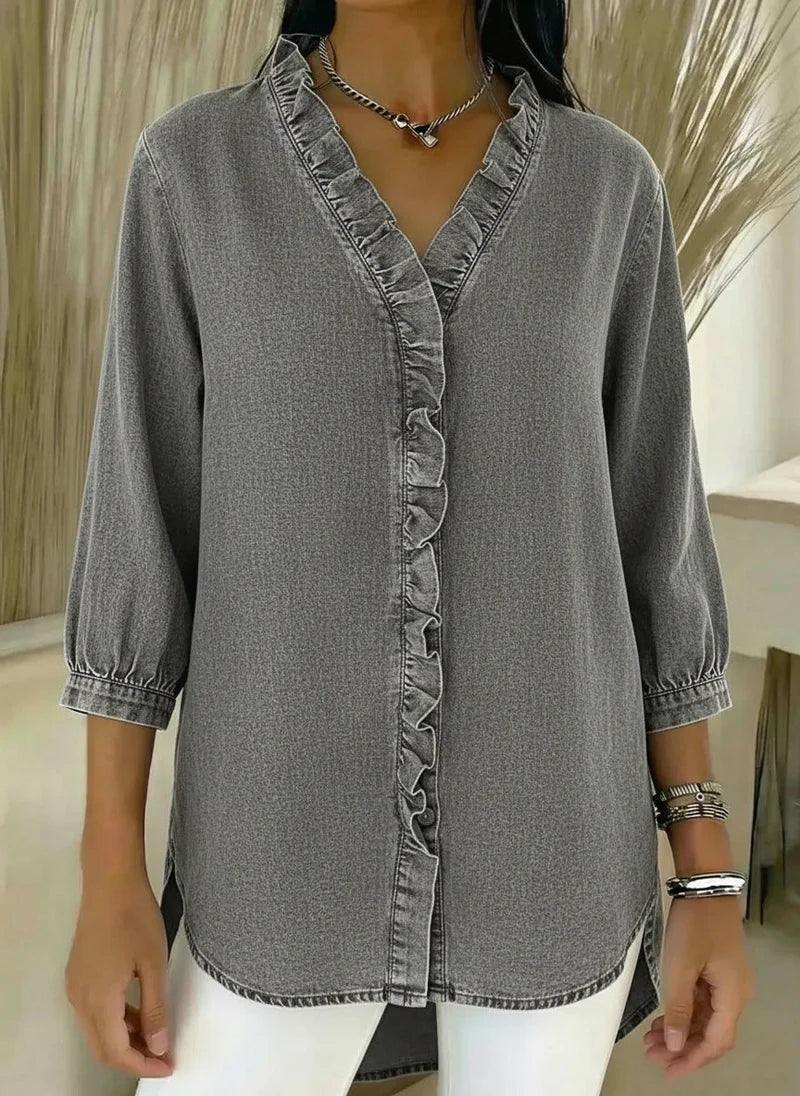 Bente | Bluse med flæser til kvinder