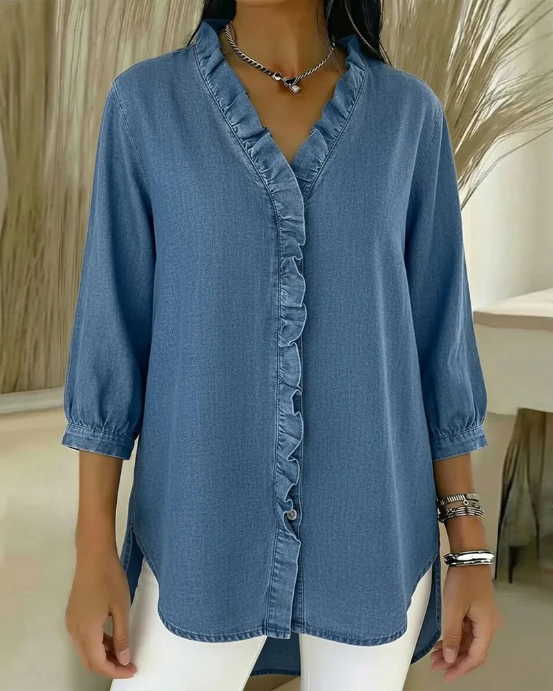 Bente | Bluse med flæser til kvinder